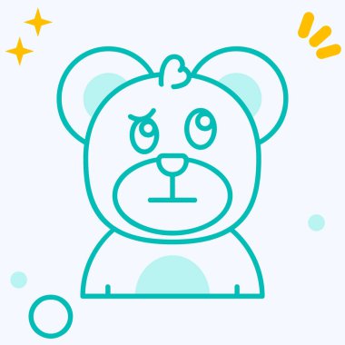 Beyaz arka planda kalp ikonu olan çizgi ayıcığı. Renkli taslak konsepti. vektör.