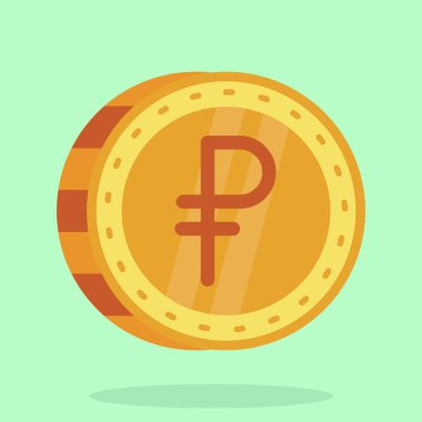 ruble vektör simgesi, düz biçim