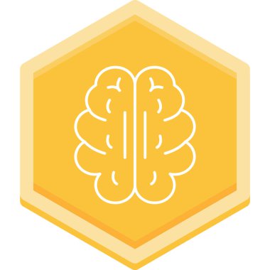 Beyin simgesi, vektör illüstrasyonu