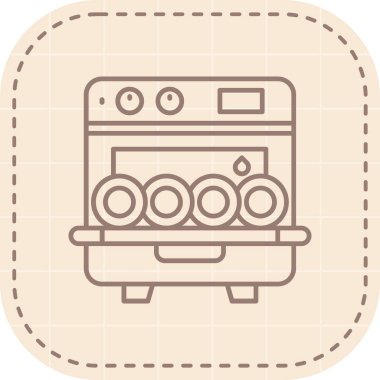 mikrodalga fırın renk çizgisi, vektör illüstrasyonu