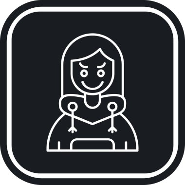 Bebek ikonu olan bir kadın, basit bir tarz.