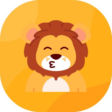 Aslan Düz Simgesi Tasarımı