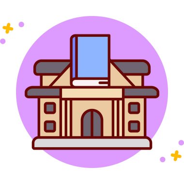 Bina. Web simgesi basit illüstrasyon