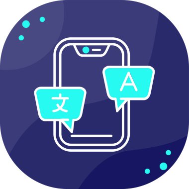 Mobil sohbet simgesi vektör illüstrasyonu