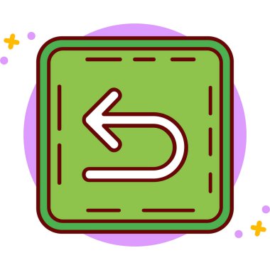 Sol ok simge vektör çizim