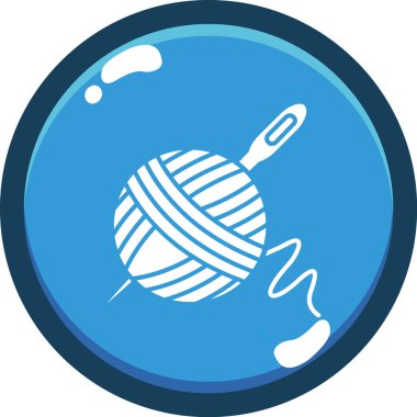 Örgü örüyorum. Web simgesi basit illüstrasyon