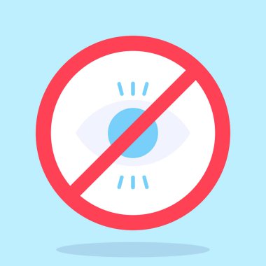 Düz dizaynda göz simgesi yok. vektör illüstrasyonu.