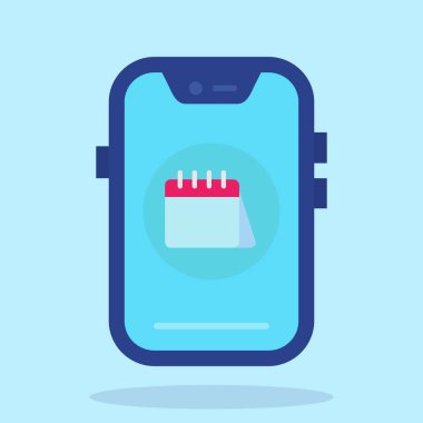 Akıllı telefon vektör ikonlu cep telefonu. Pembe arkaplanda izole edilmiş düz biçim vektör çizimi.