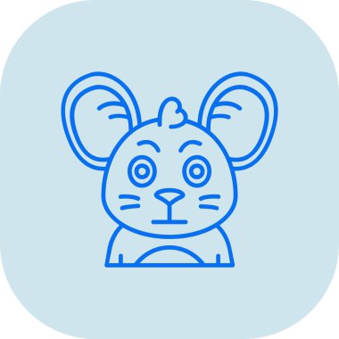 Mavi gözlü şirin çizgi film tavşanının vektör çizimi