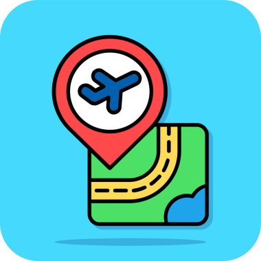 Harita konum vektör simgesi - dış hat biçimi