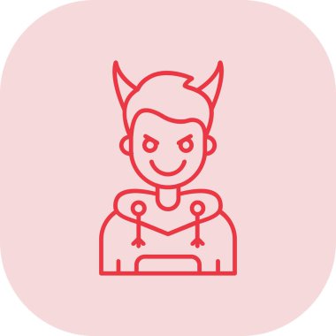 İblis. Web simgesi basit illüstrasyon