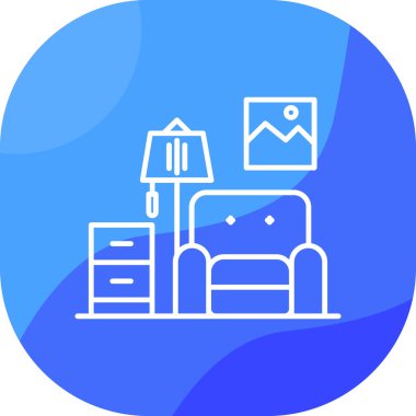 Kanepe. Web simgesi basit illüstrasyon