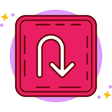 aşağı işaret simgesi, vektör illüstrasyonu