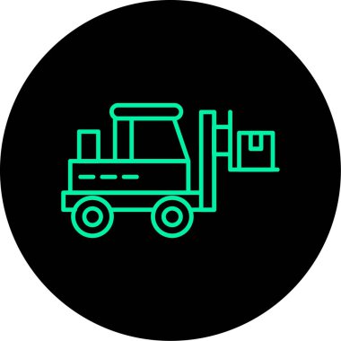 Eşsiz kargo kamyonu vektör çizgisi simgesi