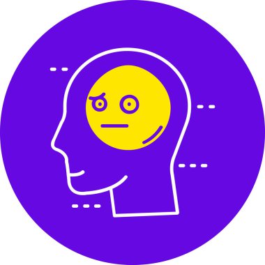 İnsan kafası ve beyin ikonu vektör çizimi çizimi