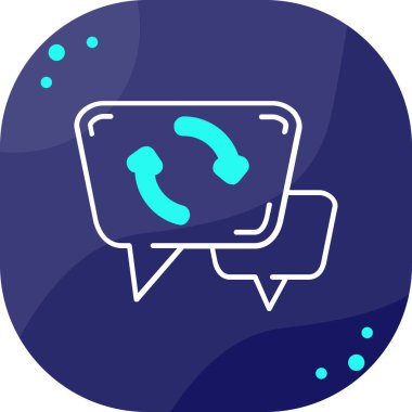 Konuşma baloncuğu simgesiyle dolu hat telefonu siyah arkaplanda izole edildi. Çağrı merkezi. İletişim, destek, faq, day, phone. vektör.