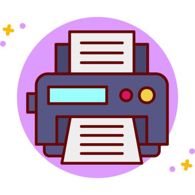 Yazıcı simgesi vektör illüstrasyonu