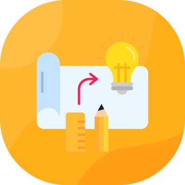 fikir düz vektör simgesi