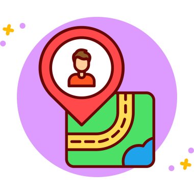 konum haritası renk vektör illüstrasyonu