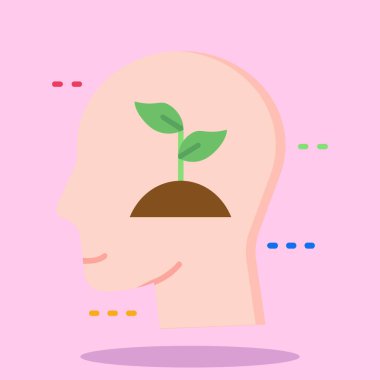 İnsan kafası beyindedir, düşünme konseptidir..