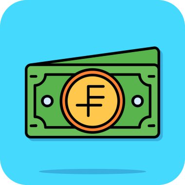 Bir çizgi film dolar simgesinin vektör çizimi