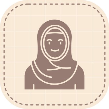 Müslüman kadın ikonu. vektör illüstrasyonu