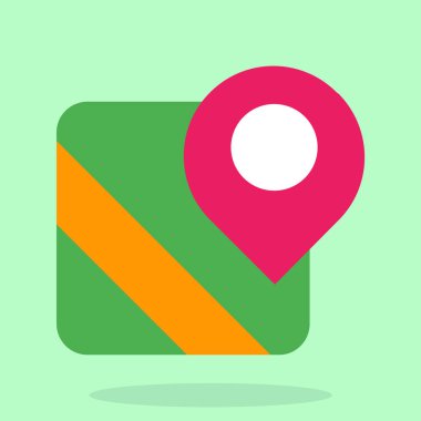 uzun gölge ile harita PIN simgesi