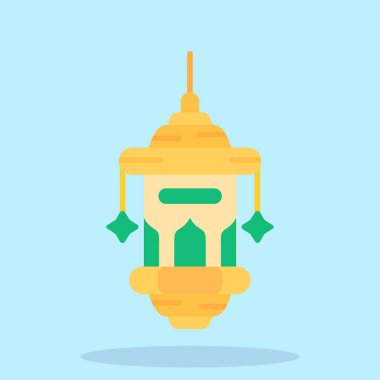 Mavi arkaplanda sarı fenerin vektör çizimi