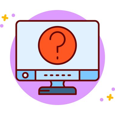 Soru işareti düz simgesi, vektör illüstrasyonu, bilgi,