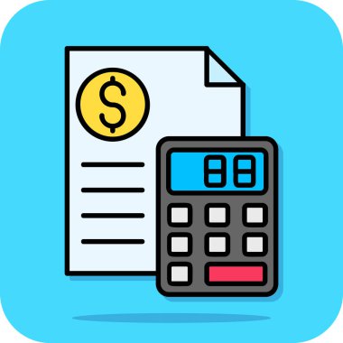 Dolar banknotları ve bozuk paraları olan hesap makinesi