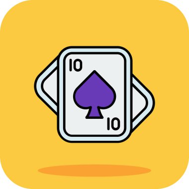 Poker vektörü düz renk simgesi