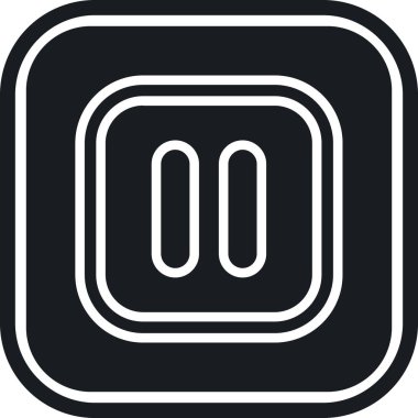 duraklat düğmesi simgesi, vektör illüstrasyonu