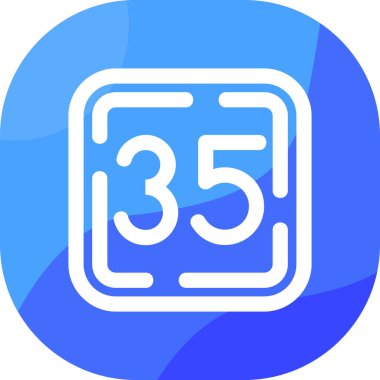 Mavi 35 sayısının vektör illüstrasyonu