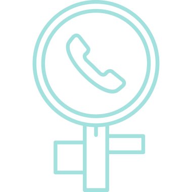 Beyaz arka planda kadın telefonu, illüstrasyon, vektör..