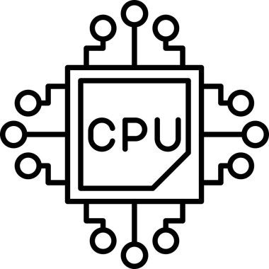 İşlemci. Web simgesi basit illüstrasyon