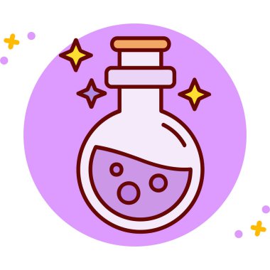 Web ve mobil uygulaması tasarımı, iksir logo kavramı için beyaz arka plan üzerinde izole iksir simge vektör