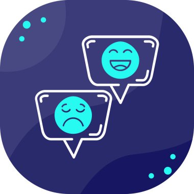 Beyaz arkaplanda izole edilmiş renkli mutlu konuşma balonu simgesi. Gülümse. pozitif gülümseme sohbet sembolü. Gradyan stil dinamik şekilleri. vektör illüstrasyonu