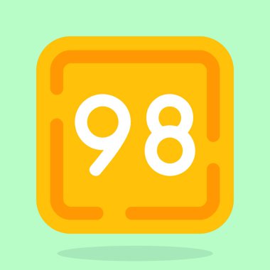 9 numaralı simge tasarımı vektör çizimi