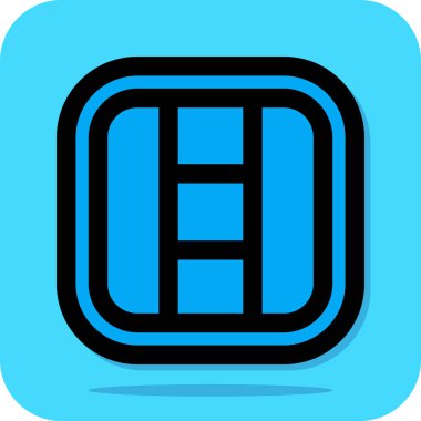 Bir çizgi filmin mavi simgesinin vektör çizimi