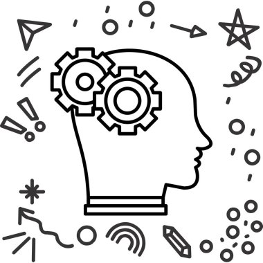 Beyin fikri ikonlarının ana hatları doludur.