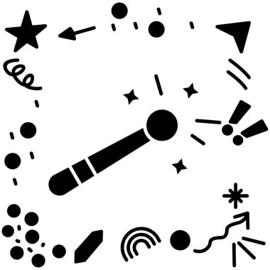 Mikrofonun basit vektör simgesi, vektör illüstrasyonu