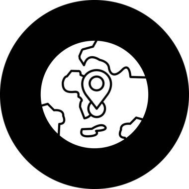 Dünya gezegeni ikonu. Beyaz arkaplanda izole edilmiş web tasarımı için genel gezegen vektör simgesi