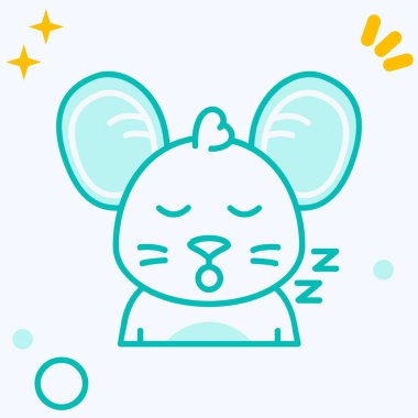 uyuyan fare simgesi vektör tasarımı