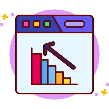 İş grafiği Web simgesi basit illüstrasyon