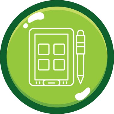 Modern b 'nin vektör illüstrasyonu tablet simgesinden yoksun