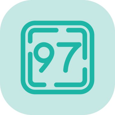 9 numaralı vektör simgesi tasarımı çizimi