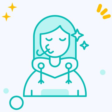 Kız avatar simgesi, vektör illüstrasyonu