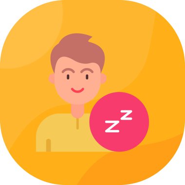 Uyku işareti vektör tasarımı olan bir adam