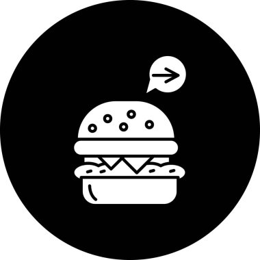 Hamburger ikonu vektör illüstrasyonu