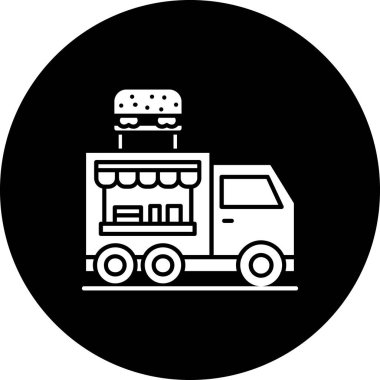 yemek kamyonu simgesi, basit illüstrasyon